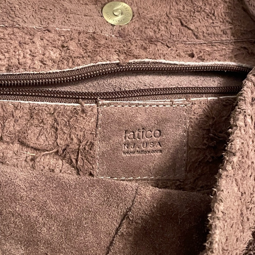 Latico Raw Suede Cowgirl Brown Hobo Bag - Picture 5 of 6
